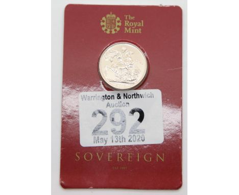 Full encased 2015 Elizabeth II sovereign. P&amp;P Group 1 (£14+VAT for the first lot and £1+VAT for subsequent lots) 