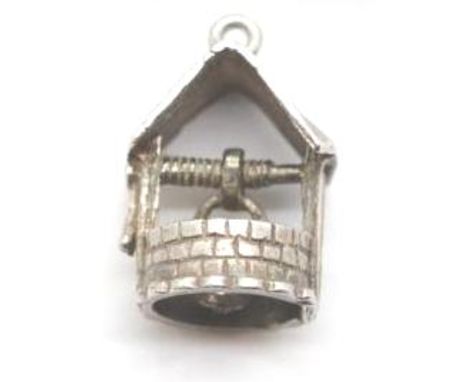 Three silver charms including rocking chair, well and slippers (see pictures). P&amp;P Group 1 (£14+VAT for the first lot and