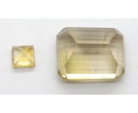 Two smoky quartz gemstones. P&amp;P Group 1 (£14+VAT for the first lot and £1+VAT for subsequent lots) 