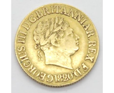 George III 1820 full sovereign. P&amp;P Group 1 (£14+VAT for the first lot and £1+VAT for subsequent lots) 