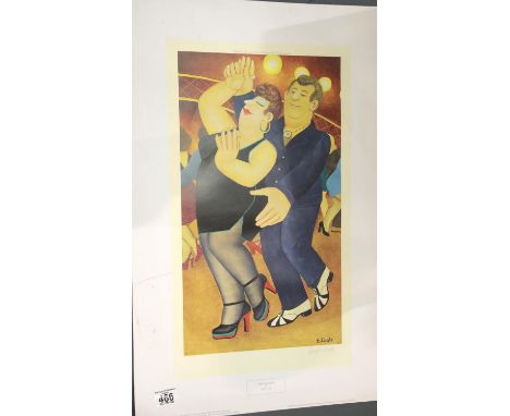 Beryl Cook signed limited edition print of 650 Dirty Dancing published 2008 not numbered. Print in good condition with some l