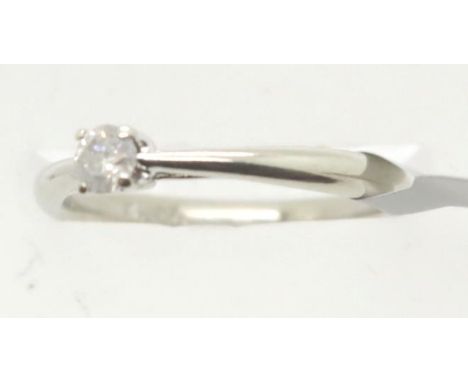 9ct white gold diamond set solitaire engagement ring, size K, 1.9g. P&amp;P Group 1 (£14+VAT for the first lot and £1+VAT for