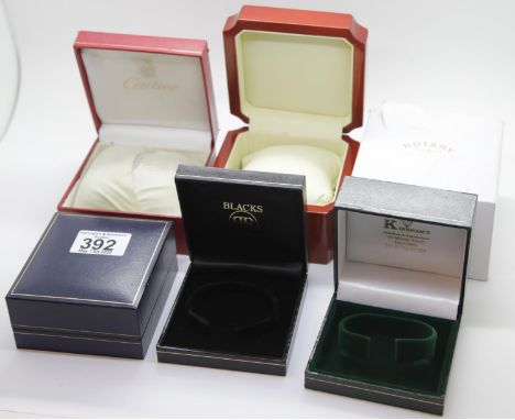 Six watch boxes including Rotary. P&amp;P Group 1 (£14+VAT for the first lot and £1+VAT for subsequent lots) 