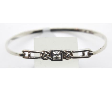 Silver Celtic design bangle. P&amp;P Group 1 (£14+VAT for the first lot and £1+VAT for subsequent lots) 