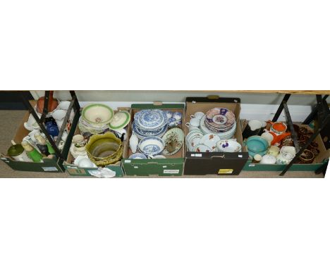Miscellaneous ceramics, late 19th c and later,&nbsp;including a Victorion Staffordshire terracotta bottle vase, attributed to