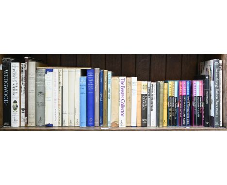 Books. One shelf of antique reference, 20th c and later, mostly ceramic, including Coysh &amp; Henrywood, The Dictionary of B
