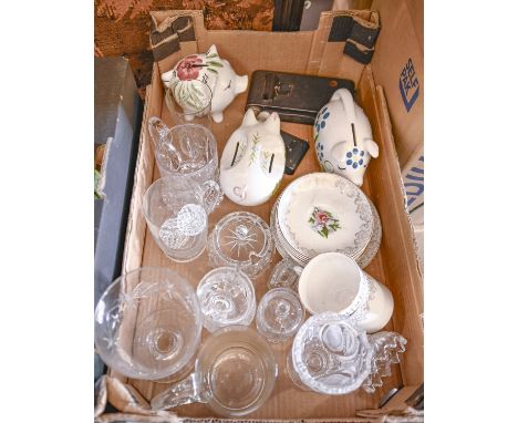 A Twyford porcelain blue and white transfer printed basin, late 19th c, with further miscellaneous items including a Johnson 