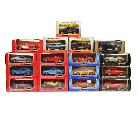 Miscellaneous Burago diecast scale models of racing and other cars, including Ferrari Testarossa COD.0104, Porsche 959 Turbo 