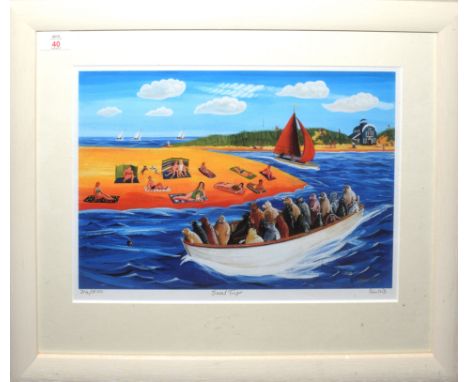Brian Lewis (born 1947), "Seal Trip", coloured print, signed, numbered 314/500 and inscribed with title in pencil to lower ma