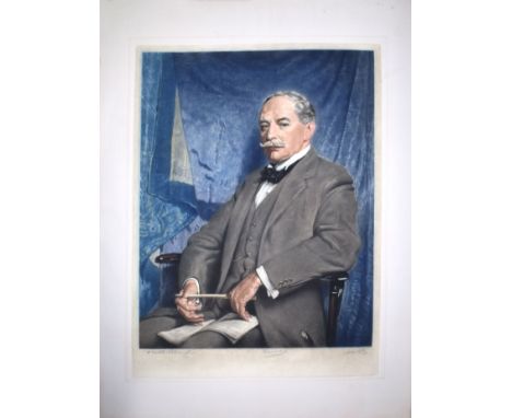 William Orpen (1878-1931), engraved by Henry MacBeth Raeburn, "Dewar", coloured print, signed by both and inscribed with titl
