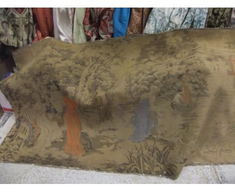 An early 20th Century Belgian style tapestry depicting courting couples in a landscape