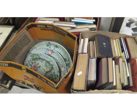 Two boxes of assorted books to include "The Hunting Diary and Guide 1929-30 Illustrated", together with various related books