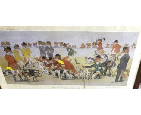 AFTER ALEXANDER CHARLES-JONES "British Fox Superiority Society Hound Show", limited edition colour print, No'd. 176/850, toge