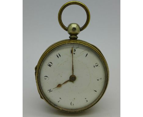 A gilt metal verge pocket watch, Abraham Plimer, Wellington