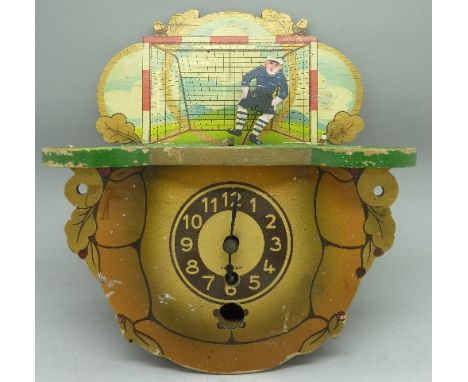 An automaton clock with goalkeeper and net, a/f
