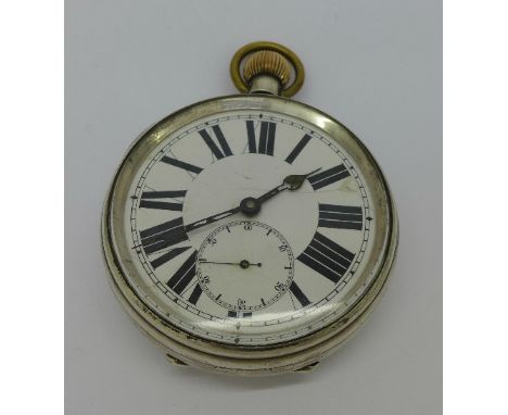 A silver cased Goliath pocket watch, the movement stamped The Atlas Watch, made in Switzerland, dial a/f