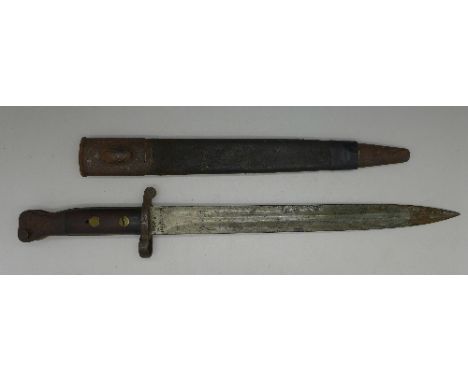 A British bayonet with scabbard