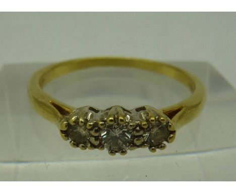 An 18ct gold and diamond ring, weight 3g, size Q