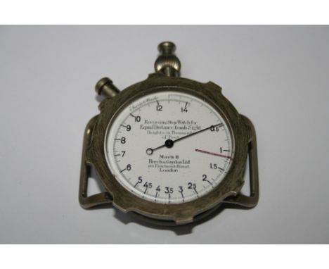 A rare WW1 era Mark II 'Reversing Stop Watch for Equal Distance Bomb Sight' by Birch & Gayden Ltd, London, the stopwatch with