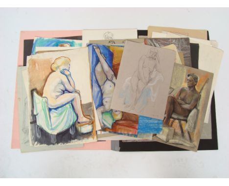 Mary Piercy (20th Century British).
A folio of figurative studies (37 ).  Notes Mary Piercy grew up in Hampstead, and in the 