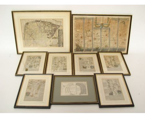 John Ogilby 'The Road from London to Rye', 1675, first edition together with Thomas Kitchin 'A Plan of Streets, Roads, Betwee
