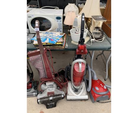 A VINTAGE KIRBY LEGEND II, A MICROBAN 1700W DIRT DEVIL CLEANER BELIEVED TO BE IN WORKING ORDER BUT NO WARRANTY AND A 1600W CY