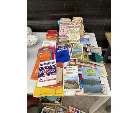 A LARGE COLLECTION OF ORDNANCE SURVEY MAPS AND FURTHER BOOKS 