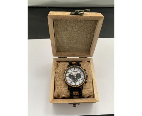 A BOXED BO BO BIRD CHRONOGRAPH WRIST WATCH 