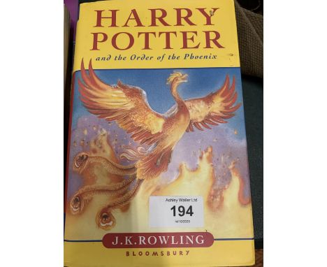 A FIRST EDITION COPY OF J K ROWLING'S 'HARRY POTTER AND THE ORDER OF THE PHOENIX' 