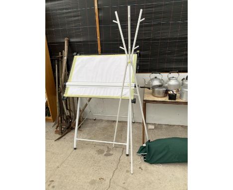 AN ARCHITECTS DRAWING EASEL AND A MODERN COAT STAND 