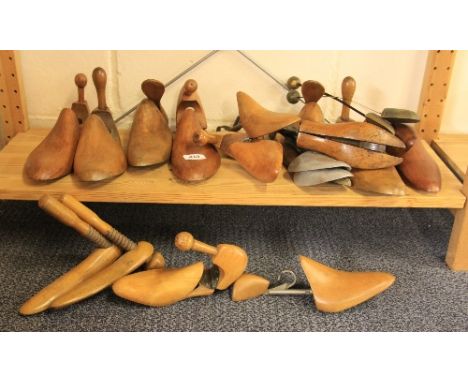 A quantity of vintage wooden shoe trees