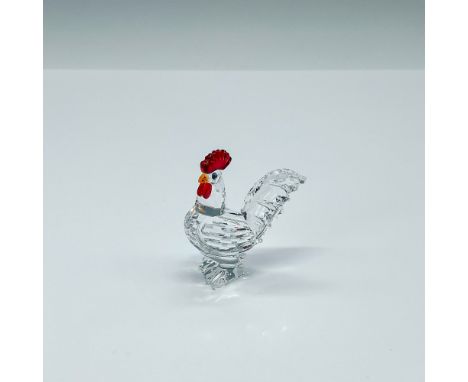 Adorable, faceted miniature crystal figurine modeled as a red combed cockerel. Swarovski etched backstamp. This item has its 