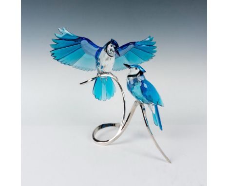 Large Blue Jays 1176149 figurine by Swarovski. Beautiful blue colored crystal wings and tails with black and darker blue acce