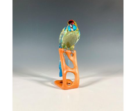 Extravagant crystal Paradise bird from the Silver Lakes collection. The bird is predominantly jonquil yellow in color and is 