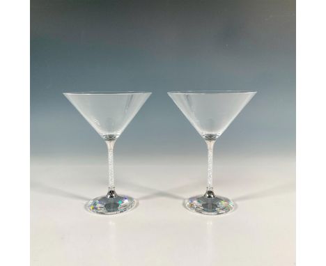 Set of two lead crystal cocktail glasses that were part of the Home Accessories collection. They both have stems filled with 