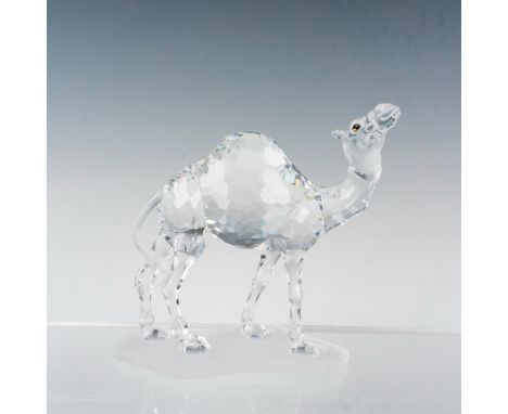 Lead crystal made with a frosted crystal base and jet crystal eyes. Swarovski etched backstamp. This item has its original bo