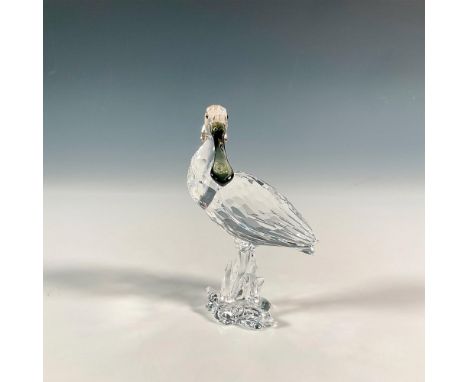 A lovely silver crystal figure that was part of the Feathered Beauties collection. The spoonbill shines with black diamond cr