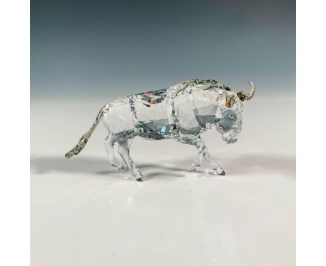 Lead crystal Gnu figure that was part of the Rare Encounter collection. Elegant blend of black diamond crystal and clear crys