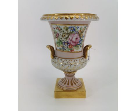 VASE / KRATERVASE in der Art von Limoges, aufglasur blaue Marke "N unter Krone" für Neapel, hier aber wohl thüringische Manuf