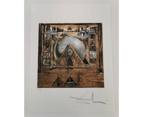 DALI, SALVADOR (1904-1989), Lithographie nach dem Gemälde "Juliet's Tomb" von 1942. Farblithographie auf Bütten mit Blindstem