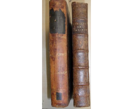 Two rare 18th century catalogues. SECOUSSE. Catalgoue des Livres de la Bibliotecheque de M. Secousse, 1755, 8vo, rebacked cal
