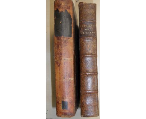 Two rare 18th century catalogues. SECOUSSE. Catalgoue des Livres de la Bibliotecheque de M. Secousse, 1755, 8vo, rebacked cal