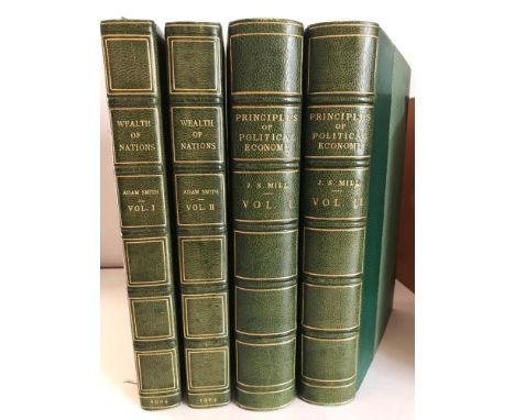 MILL (John Stuart) Principles of Political Economy, 9th edition, 1886, 8vo, in 2 vols, half morocco by Bumpus, t.e.g.; SMITH 