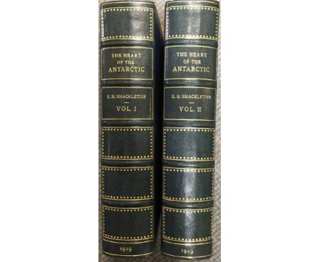 SHACKLETON (Sir Ernest) The Heart of the Antarctic, first edition in 2 vols., London: Heinemann 1909, small 4to, fine blue ha