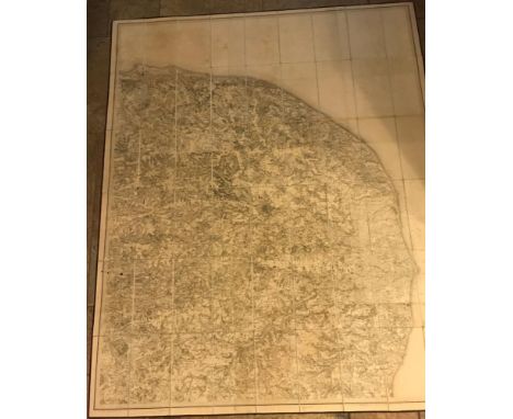 Ordnance Survey Map of Norfolk 1837, scale 1 inch to a mile, in two large folding sheets, each 155 x 127cm, and 154 x 99cm, d