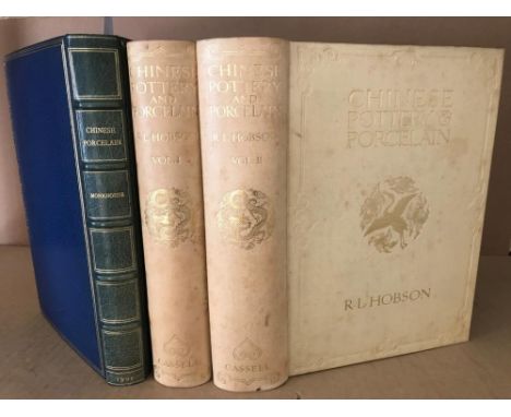 HOBSON (R L) Chinese Pottery and Porcelain, 2 vols 1915, 8vo, one of 1500 numbered copies, plates, cream cloth gilt; MONKHOUS