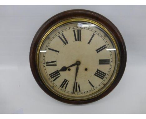 Yesterday's World Museum Post Office - an Edwardian oak cased circular dial clock by The Ansonia Clock Company.