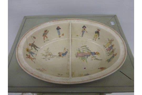 Yesterday S World Museum Nursery A Sarreguemines Lavabo Bebe Miniature Painted Wooden Washsta