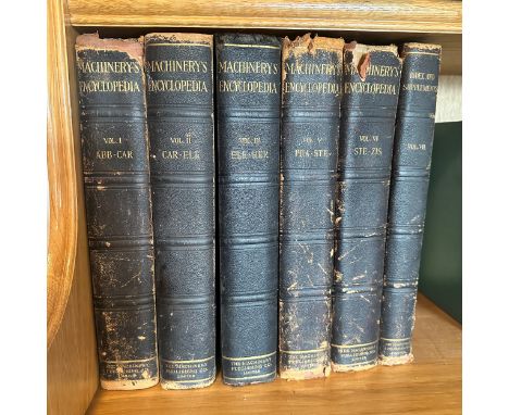 Machinery's Encyclopedia (The Macinhe Publishing Co., 1925), Volumes I, II, III, V, VI and VII. Qty 6 volumes.