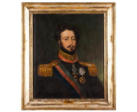 John Simpson Atribb. (1782-1847)A portrait of King Pedro IV of PortugalOil on canvas c. 183478x63 cm Special Notes:A PORTRAIT